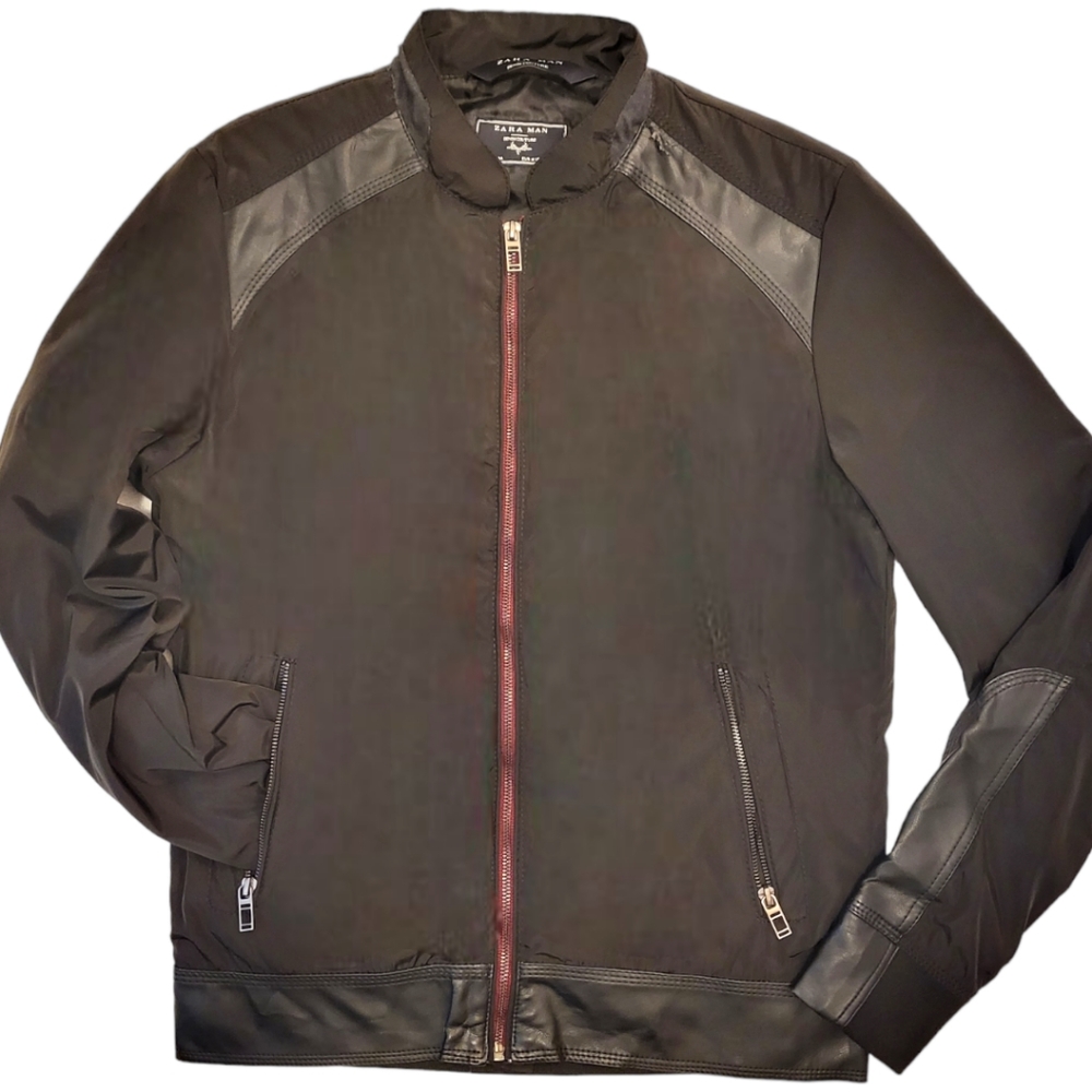 Zara Men's Denim Couture jacket black. Size small.